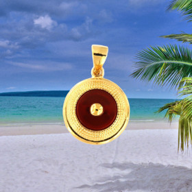 Pendentif Dé Cornaline Plaqué Or