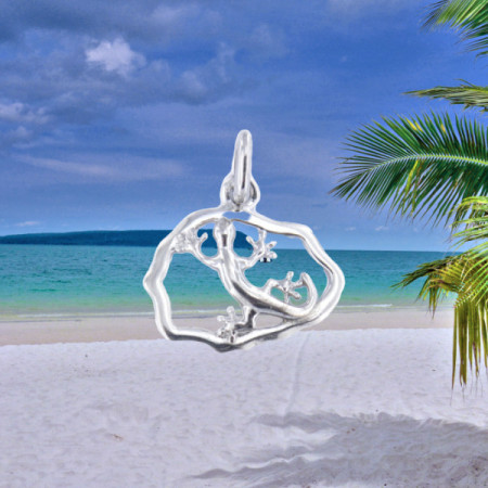 Pendentif Margouillat Réunion Argent