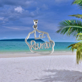 Pendentif Ajouré Carte des iles Argent