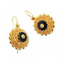 Boucles d'oreilles Plaqué Or Tété Antillaise Noir