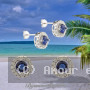 Boucles d'oreilles Zircones Bleus