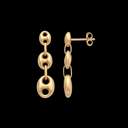 Boucles pendantes chute 3 Grains de café or