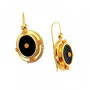 Boucles d'oreilles Créoles Crochet Pierre Noir