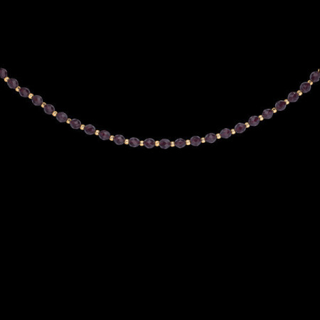 Collier Boules 4 mm cristal Grenat 8mm
