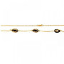 Collier Forçat émail noir plaqué Or