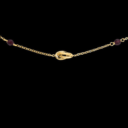 Collier 1 Noeuds Forçat cristaux Grenat
