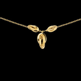 Collier 3 Noeuds Forçat Y Chute Or 18 Carat
