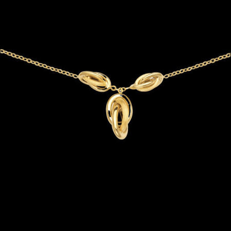 Collier 3 Noeuds Forçat Y Chute Or 18 Carat