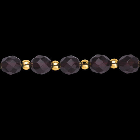 10Bracelet Boules 6 mm cristal Grenat 8 mm