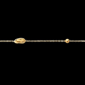 Bracelet Noeud Forçat 2 boules or