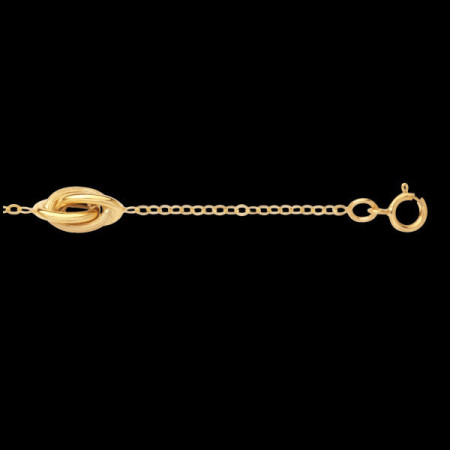Bracelet 4 Noeuds sur chaîne Forçat 6 mm Or