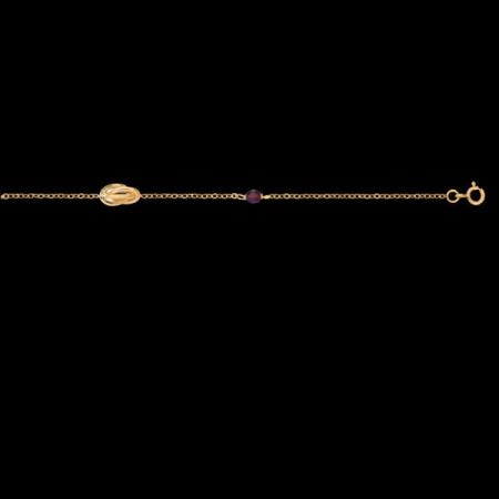 Bracelet 2 Noeuds Forçat 2 cristaux Grenat