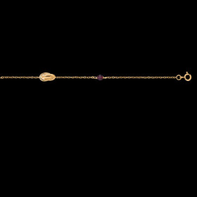 Bracelet 3 Noeuds Forçat 2 cristaux Grenat