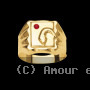 Chevalière Serpent oxydé rouge