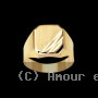 Chevalière carrée unie 2 traits