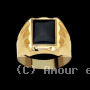 Chevalière rectangle avec Onyx