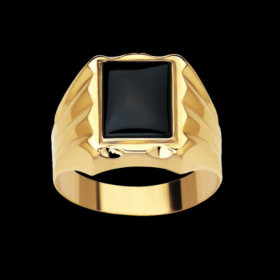 Chevalière rectangle avec Onyx