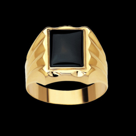 Chevalière rectangle avec Onyx