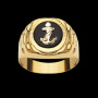 Chevalière ovale Onyx avec Ancre