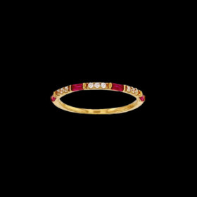 Bague ornée oxydes de zirconium blancs