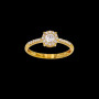 Bague solitaire rond entouré oxydes de zirconium