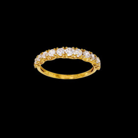 Bague solitaire demi alliance oxydes de zirconium