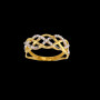 Bague vrilles 4 rangs bicolore avec oxydes de zirconium