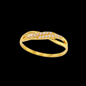 Bague torsadée oxydes de zirconium 2 rangs