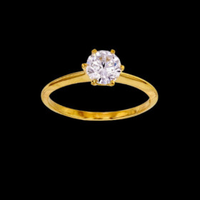Bague solitaire oxyde zirconium serti 6 griffes