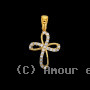 Pendentif croix ajouré en Or oxyde de zirconium en Or