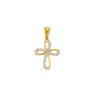 Pendentif croix ajouré en Or oxyde de zirconium en Or