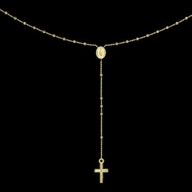 Chapelet Boules croix et Vierge miraculeuse Or