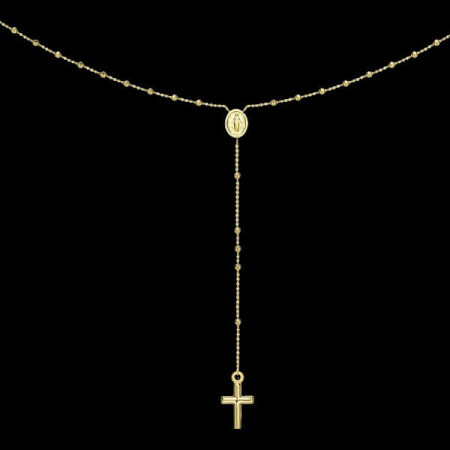 Chapelet Boules croix et Vierge miraculeuse Or