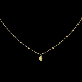 Collier chaîne Boules Vierge miraculeuse pampille