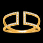Bague carrée dos a dos Or diamants