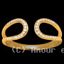 Bague boucles dos a dos Or diamants