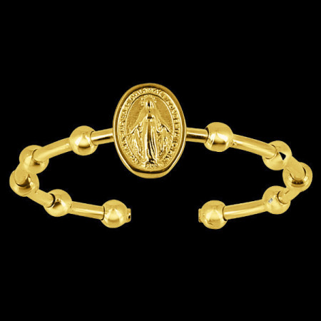 Bague ouverte Vierge miraculeuse Or jaune 18 Carats