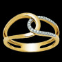 Bague entrelacée ajourée Or diamants