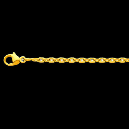 Chaîne maille Forçat claire miroir 1mm 18 Carats