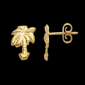 Boucles oreilles Puce Palmier Or