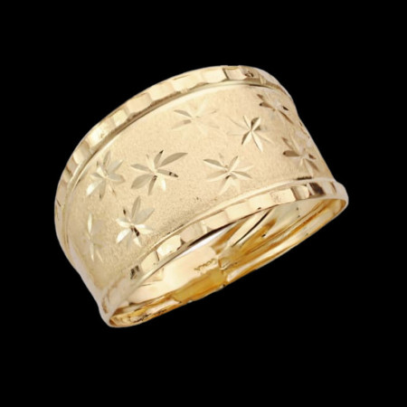 Bague Créole Facettée Or Jaune 9 Carats
