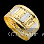 Bague 2 Ors Bande Facettée 9 Carats