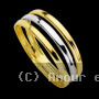 Bague 2 Ors Bicolore trois Fils 18 Carats