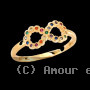 Bague Plaqué Or Infini Couleur