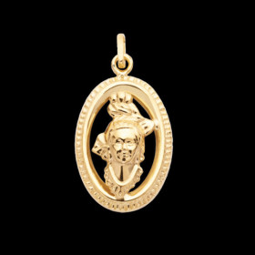 Pendentif Madras entourage Or
