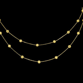 Collier Boules 2 rangs de chaîne Or 18 Carat