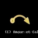 Percing sourcil Cône Boule Or