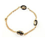 Bracelet Forçat Émail Noir Plaqué Or