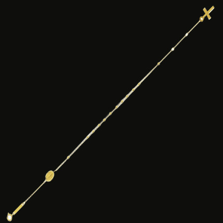 Bracelet Chapelet Croix et Vierge miraculeuse Or