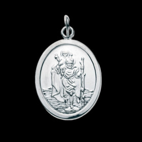 Médaille St Christophe oval Argent